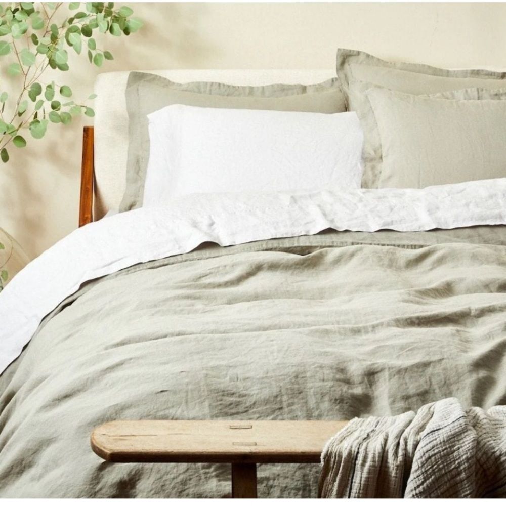 NEW COYUCHI King Organic Relaxed Linen Duvet Cover